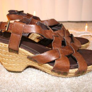 Brown and Beautiful Box Heels with belt